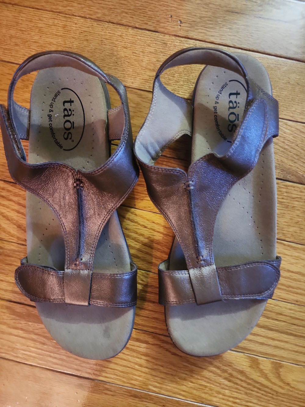 Taos The Show Metallic Bronze Comfort Sandals